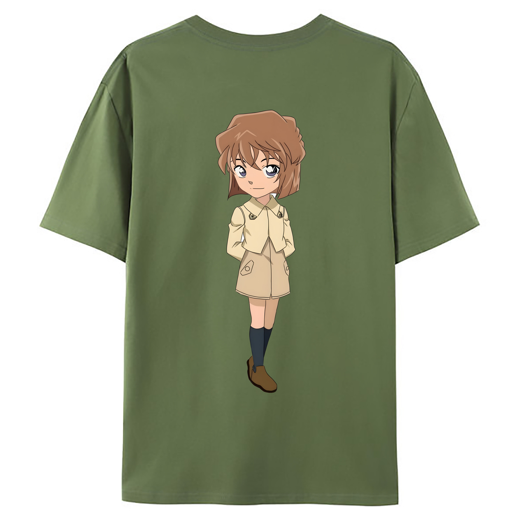 （画像用） 名探偵コナン 灰原 哀 はいばら あい Detective Conan Anita Hailey、Vi Graythorn Haibara Ai 綿100％ メンズ半袖Tシャツ（バックプリント） 通気性
